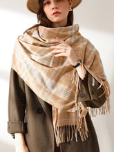 Multi Color Plaid Fringe Hem Scarf Sai Feel