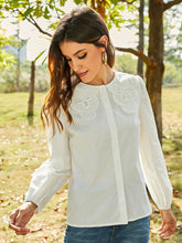New Cotton Loose Round Neck Casual Sweet White Shirt Sai Feel