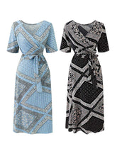 New fashion chic print waist dress plus size Sai Feel