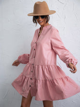 Notched Neck Button Front Dress Without Belt Sai Feel