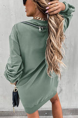 Kapuzenkleid mit Reißverschluss und Schlitz