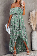 Off Shoulder Floor-Length Half Sleeve Women's Dress Sai Feel