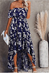 Off Shoulder Floor-Length Half Sleeve Women's Dress Sai Feel