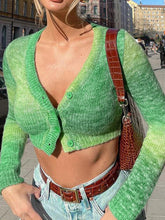 Ombre Single Breasted Crop Cardigan Sai Feel