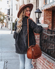 Omri Cotton Pocketed Corduroy Shacket - Faded Black Sai Feel