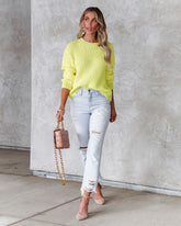 On Chill Tonight Knit Sweater - Neon Yellow Sai Feel
