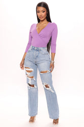 One More Time Ripped Baggy Jeans - Medium Blue Wash Sai Feel