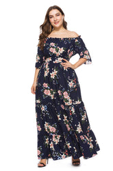 One-Neck Fat Bohemian Large Size Dress Sai Feel