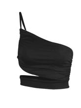 One Shoulder Cut Out Crop Cami Tee Sai Feel