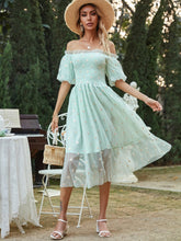 One-line Neck Lace Dress Sai Feel