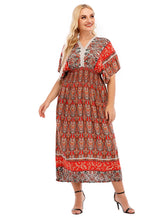 Onesize Boho Print Smocked Waist Dress Sai Feel