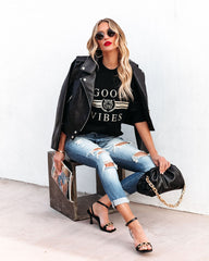 Only Good Vibes Cotton Blend Sweatshirt Sai Feel