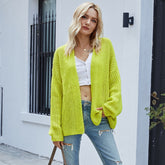 Open Front Iridescent Long Sleeve Boyfriend Knit Cardigan Sweater Sai Feel