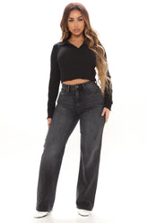 Orlando Vintage Straight Leg Jeans - Black Sai Feel