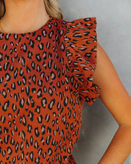 Oscar Leopard Ruffle Knit Top Sai Feel
