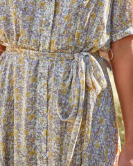 Otilia Floral Button Down Midi Dress - Ivory Multi Sai Feel