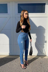 Our Favorite High Rise Skinny Jeans - Medium Blue Wash Sai Feel