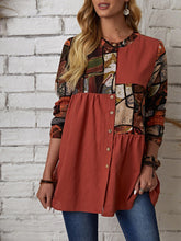 Oversized Abstract Print Block Blouse Sai Feel