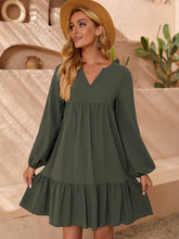 Oversized V Neck Shirred Body Dress Sai Feel