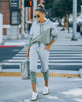 Owen Cotton Blend Pocketed Colorblock Joggers Sai Feel