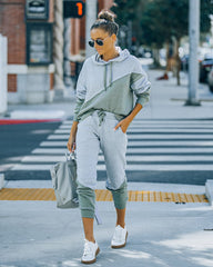 Owen Cotton Blend Pocketed Colorblock Joggers Sai Feel