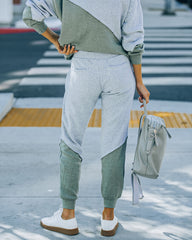 Owen Cotton Blend Pocketed Colorblock Joggers Sai Feel