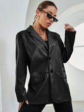 PU Leather Button Up Blazer Sai Feel