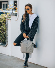 Paddington Distressed Cotton Corduroy Jacket - Black Sai Feel