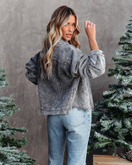 Paddington Distressed Cotton Corduroy Jacket - Charcoal Sai Feel