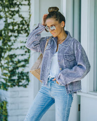 Paddington Distressed Cotton Corduroy Jacket - Lavender Sai Feel