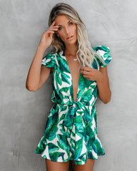 Palm Island Ruffle Tie Romper Sai Feel