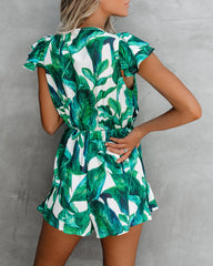 Palm Island Ruffle Tie Romper Sai Feel