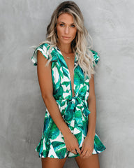 Palm Island Ruffle Tie Romper Sai Feel