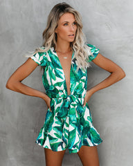 Palm Island Ruffle Tie Romper Sai Feel