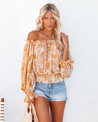 Papaya Printed Off The Shoulder Blouse Sai Feel