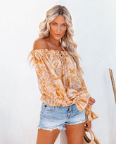 Papaya Printed Off The Shoulder Blouse Sai Feel