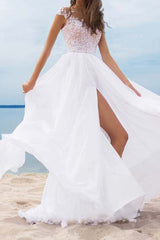 Patchwork Floor-Length Cap Sleeve High Waist Women's Dress Sai Feel