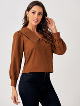 Peter Pan Collar Bishop Sleeve Blouse Sai Feel