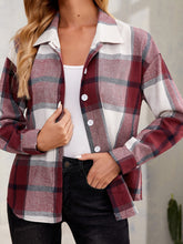 Plaid Button Front Drop Shoulder Overshirt Sai Feel