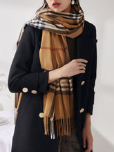 Plaid Fringe Hem Scarf 60x175cm Sai Feel