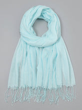 Plain colored fringed scarf Sai Feel
