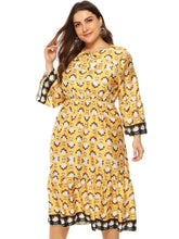 Plus All Over Print Tie Front Dress Sai Feel