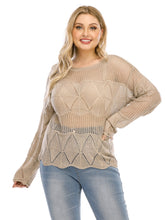 Plus Pointelle Knit Sweater Sai Feel