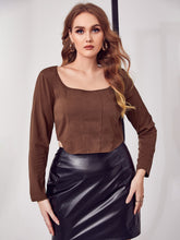 Plus Scoop Neck Crop Tee Sai Feel