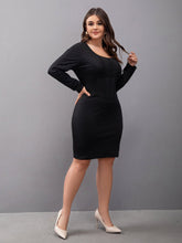 Plus Scoop Neck Seam Detail Dress Sai Feel