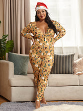 Plus Size Allover Print Christmas Jumpsuit Sai Feel