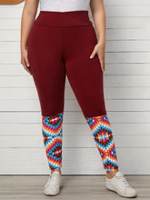 Plus Size Aztec Geometric Stretchy Yoga Fitness Leggings Sai Feel