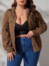 Plus Size Button Front Jacket Sai Feel