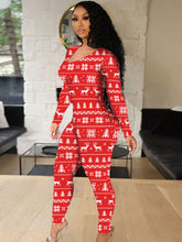 Plus Size Christmas Pattern Jumpsuit Sai Feel