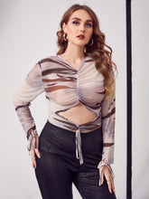 Plus Size Cut Out Mesh Top Sai Feel
